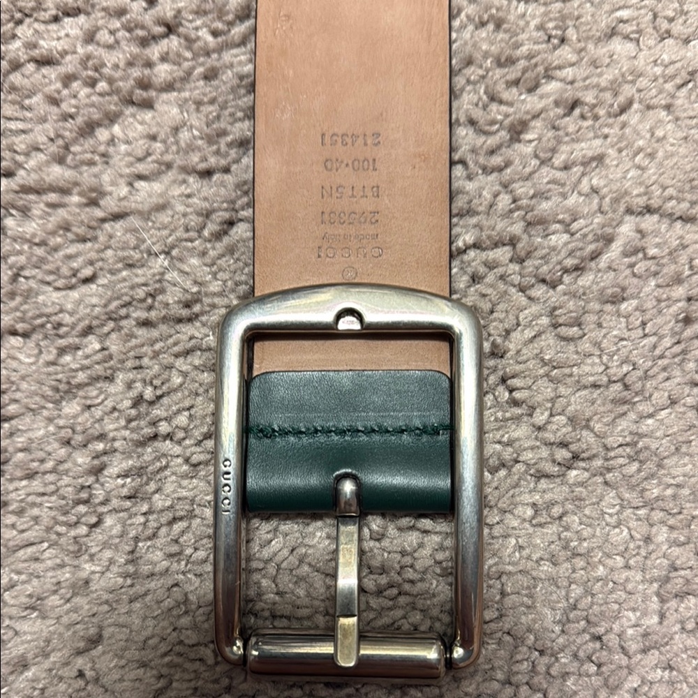 Gucci Green Leather Men's Belt